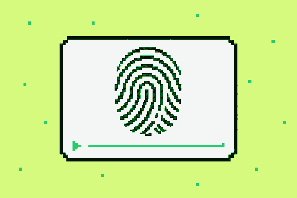 Pixel illustration of an audio fingerprint inside a video player